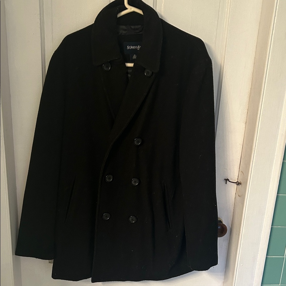 St. John's Bay Men's Black Peacoat
